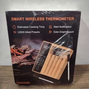 NIGOGOR Smart Wireless Thermometer 4 Probe Grilling IOS & Android App Control